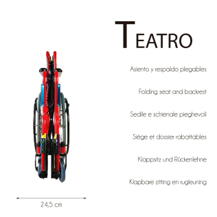 Sedia a rotelle per bambini, Pieghevole, Ruote grandi, Poggiapiedi