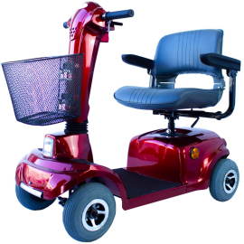 Scooter elettrico per disabili | Auton. 45 km | Sedile girevole e piegabile | 12V | Bordeaux| Piscis | Mobiclinic
