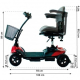 Scooter per disabili | anziani | Auton. 15 km | 4 ruote | Compatto e smontabile | 12V | Rosso | Virgo | Mobiclinic - Foto 3