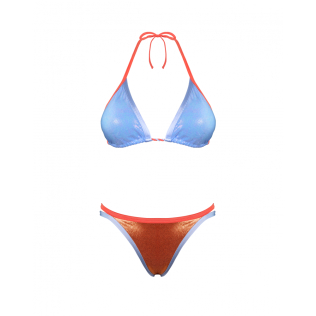 Pack bikini | Reggiseno e slip | Celeste e mandarino| Taglia XS | Nostalgia | Quelton