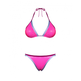 Pack bikini | Reggiseno e slip | Fatto a mano | Rosa shocking e azzurro| Taglia XS| Iconic | Quelton