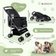 Passeggino per cani|Pieghevole |Ruote freno e 360º|3 accessi |Tendalino| Cestello XXL e portabicchiere |Nero |Zuma| Mobiclinic - Foto 1