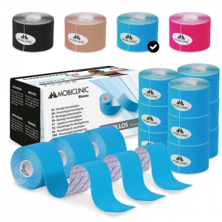 Confezione Kinesiotape | Bendaggio neuromuscolare | 12pz | 5cm X 5 mt | Mobitape | Mobiclinic