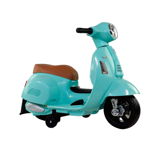 Moto elettrica per bambini, Vespa Piaggio, Antiribaltamento, Motore 30W, 2,5 km/h, Effetto musicale, Roma