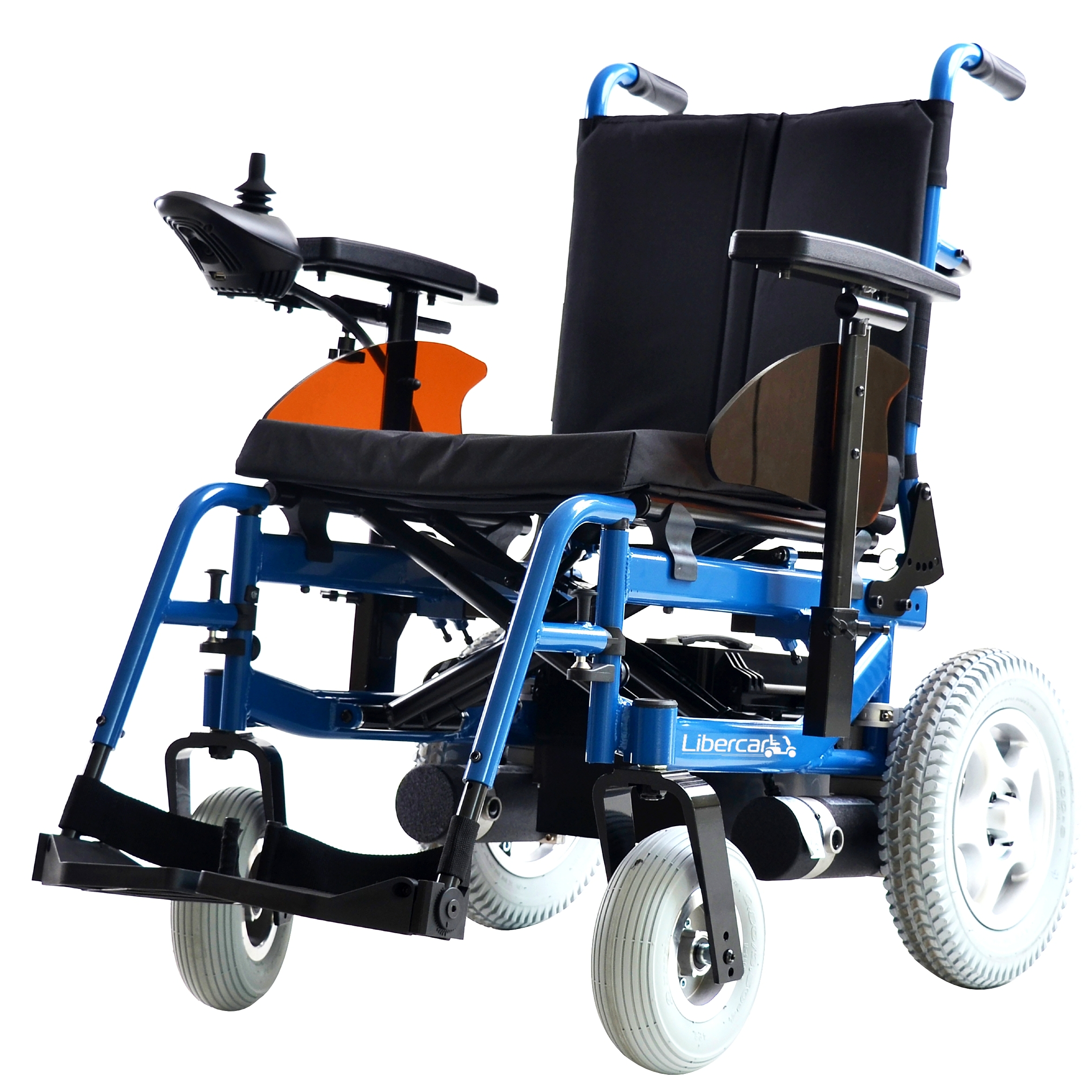 Geestig Drink water Scarp Elektrische rolstoel | Demonteerbaar | Verstelbare rugleuning | 2 accu's  van 36 Ah elk | Blauw | Emblema | Libercar