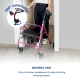 Rollator | Inklapbaar en verstelbaar | Aluminium | 4 wielen | Met remmen | Mandje en zitting | Roze | Escorial | Mobiclinic - Foto 6