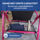 Rollator | Inklapbaar en verstelbaar | Aluminium | 4 wielen | Met remmen | Mandje en zitting | Roze | Escorial | Mobiclinic - Foto 7