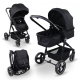 2in1 kinderwagen |Ultracompact opvouwbaar |Enkele hendel |5-puntsgordel |Afneembare stang |Max. 22kg |Zwart |Nuit |Mobiclinic - Foto 1