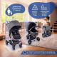 2-in-1 kinderwagen |Ultracompact opvouwbaar |Enkele hendel |5-puntsgordel |Afneembare stang |Max. 22kg |Grijs |Nuit |Mobiclinic - Foto 1