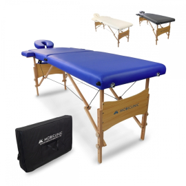 Massagetafel inklapbaar | Draagbaar | Hout | 186x60 cm | Blauw | CM-01 Light | Mobiclinic