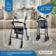 Rollator met 4 wielen | Opvouwbaar en verstelbaar | Met mand en remmen | Blauw | Hercules | Mobiclinic - Foto 2