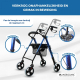 Rollator met 4 wielen | Opvouwbaar en verstelbaar | Met mand en remmen | Blauw | Hercules | Mobiclinic - Foto 7