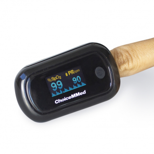 Vinger Puls Oximeter | SpO2 | Hartslag | Plethysmografische Golfvorm | OLED scherm | Zwart | Mobiclinic