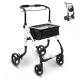 Aluminium rollator | Eengreepsgreep | Met tas en dienblad | 4 wielen | Licht | Wit | Olimpo | Mobiclinic - Foto 1