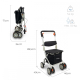 Boodschappentrolley rollator | 4 wielen | Opvouwbaar | Met tas | Met remsysteem | Zwart | Coliseo | Mobiclinic - Foto 3