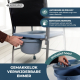 Toiletstoel Postoel | Met deksel, antislip doppen, gewatteerde zitting en armleuningen | Velero | Mobiclinic - Foto 7