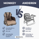 Reiskinderstoel met opbergruimte| Voor baby's | Opvouwbaar | Met zak en handvat | Tot 15 kg | Beige | Monkey | Mobiclinic - Foto 6