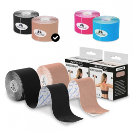 Set van 2 Kinesiotape | Zwart en Beige | Neuromusculaire Bandage | 5mx5cm | Mobitape | Mobiclinic