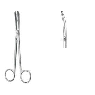 Tesoura misturadora para cirurgia curva de 15,5cm