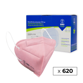 620 Máscaras Adultas FFP2 | Pink | 0,85€ | Auto-filtragem | Marcação CE | 62 caixas de 10 pcs | EMO