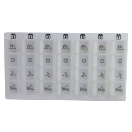 Veckovis pillbox | 4 doser dagligen | white |