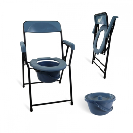 Stol med WC | vikning | armstöd | ergonomisk sits | antideslizates hylsor | rodret | Mobiclinic